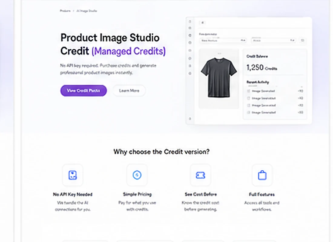 Product Image Studio Credit managed-service concept