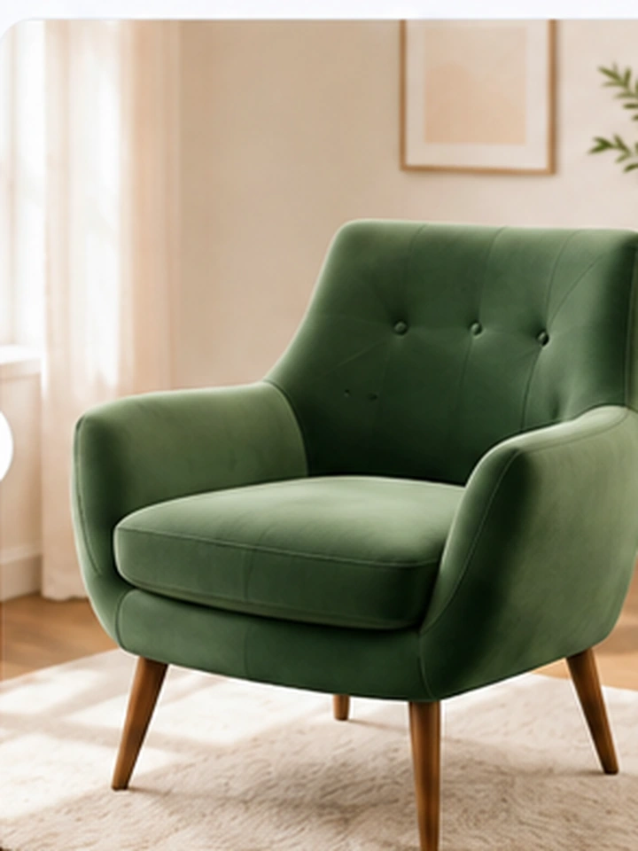 Enhanced chair product image in a polished ecommerce scene